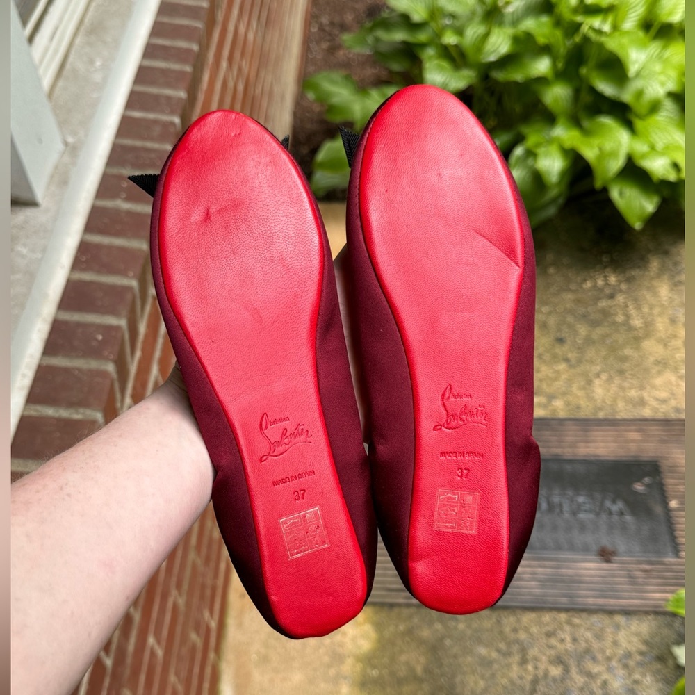 Christian Louboutin Red Sole Burgundy Flats